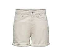 Only Short en Jean féminin Coupe Droite, Ecru, M