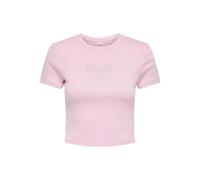 ONLY Short Onlkira S/S Bling O-Neck Top JRS Haut Court, Roseate Spoonbill, XS Femmes