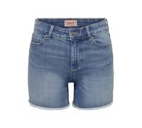 ONLY Shorts en Jean Court pour Femme Bouton et Fermeture éclair Pantalons d'été, Couleurs:Bleu-Clair, Taille:S