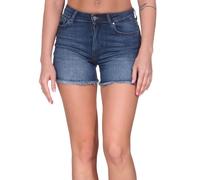 ONLY Shorts en Jean Court pour Femme Bouton et Fermeture éclair Pantalons d'été, Couleurs:Bleu-foncé, Taille:XS