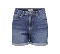 ONLY Shorts en Jean pour Femme, Bermudas Taille Haute pour Un été Confortable, Couleurs:Bleu-3, Taille:S