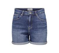 ONLY Shorts en Jean pour Femme, Bermudas Taille Haute pour Un été Confortable, Couleurs:Bleu-3, Taille:M