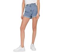 ONLY Shorts Femme Taille Haute Design 5 Poches Fermeture à Bouton Fermeture éclair Bermudas Courts, Couleurs:Bleu-Clair, Taille:XS