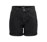 ONLY Shorts Femme Taille Haute Design 5 Poches Fermeture à Bouton Fermeture éclair Bermudas Courts, Couleurs:Noir-2, Taille:XS