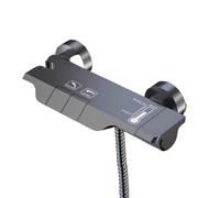 (Only Shower Faucet) A Gray 2/3/4 Piano Key Shower Faucet That Does Not Require Electricity, Including Wall Cover, Washer, Adapter, Other Kit Not Included(2Button)