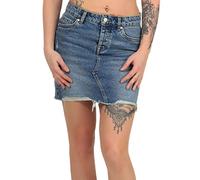 ONLY Sky Life Raw Hem Acid Wash Denim Mini Jupe, Bleu Jeans Clair, 34