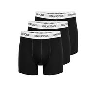 Only & Sons Boxer Homme, Noir/détail : Taille Blanche, Logo Noir, S