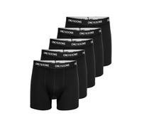 ONLY & SONS Onsfitz Lot de 5 coffres Solides Noos Caleçon Boxeur, Noir/détails : Taille Noire-Logo Blanc, XL Homme