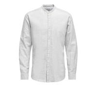 Only & Sons Chemise Onscaiden Ls Col Mao en lin Blanc Taille S