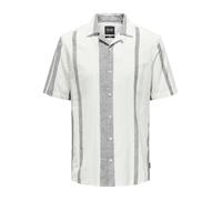 Only & Sons Chemise Homme Manche Courte Col Resort Boutonnière Lin Haut Estival, Couleurs:Blanc, Taille:L