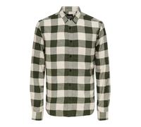 Only & Sons Chemise écru / olive / vert foncé, Taille XS