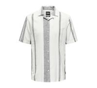 Only & Sons Chemise Homme Manche Courte Col Resort Boutonnière Lin Haut Estival, Couleurs:Blanc, Taille:M