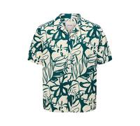 Only & Sons Chemise 'Savier' beige / vert foncé, Taille S