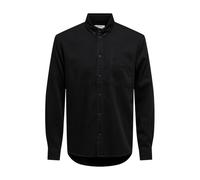 Only & Sons - Classic Long Sleeve Cotton Shirt - Homme - Chemises - Noir - Taille: S