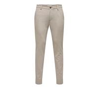 Only & Sons Herren Chino Hose, Zeitlos, Slim Fit, Elegante Stretch Hose, Couleurs:Marron, Taille de Pantalon:32W / 32L, Longueur de Jambe:L32