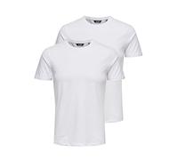Only & Sons – T-shirt Homme Onsbasic Slim O-Neck – Pack de 2 Noos – Blanc – L (EU)