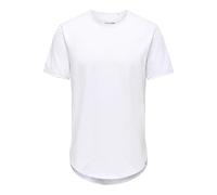 Only & Sons T-shirt Benne col rond unicolore en coton manches courtes Blanc S