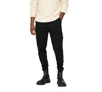 ONLY & SONS Homme Onsdean Life Tap Cargo 0032 Noos Pantalons, Noir, 32W / 34L EU