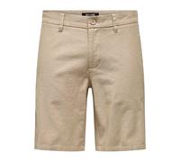 Only & Sons, Homme, Shorts, Beige, Taille: XS Short Bermuda en Coton Lin