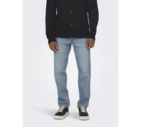ONLY&SONS Hommes Jean Coupe Droite Pantalon Denim Taille Moyenne Boutonnière
