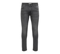 Only & Sons Hommes O&S Slim Fit Jean Pantalon de Base Stoned Lavé Pantalon en Denim Fuselé ONSLOOM, Couleurs:Gris-Claire, Taille de Pantalon:32W / 32L, Longueur de Jambe:L32
