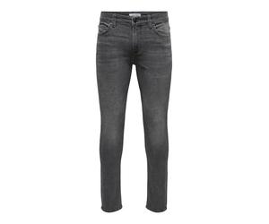 Only & Sons Hommes O&S Slim Fit Jean Pantalon de Base Stoned Lavé Pantalon en Denim Fuselé ONSLOOM, Couleurs:Gris-Claire, Taille de Pantalon:29W / 32L, Longueur de Jambe:L32