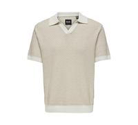 ONLY & SONS Onsadrian Life Reg 7 SS Resort Polo Knit, Doublure argentée, L Homme