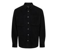 ONLY & SONS Onsalp RLX T-Shirt 2 pièces en Velours côtelé délavé Chemise à Manches Longues, Noir, XL Homme