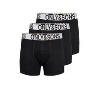 Only & Sons ONSBASIC Lot de 3 Boxers Moulants pour Homme, Noir 1, XL
