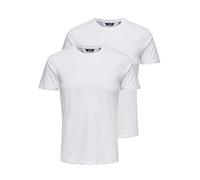 Only & Sons ONSBASIC Slim O-Neck 2-Pack Noos T-Shirt, Blanc/Paquet : 2 Blanc, S Homme