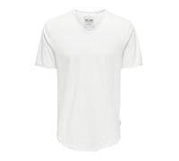 ONLY & SONS Onsbenne Longy V-Neck SS Tee Noos, Blanc éclatant, XS Hommes