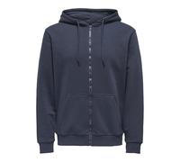 ONLY & SONS Onsceres Zip THR Sweat à Capuche Noos, Bleu Nuit, XL