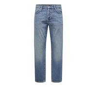 ONLY & SONS Onsedge Straight Box Tai DNM Mu Otl, Denim Bleu médium, 32W / 34L Hommes