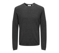 ONLY & SONS Onsfelix Reg 12 Crew Knit Noos Pull en Tricot, Gris foncé mélangé, L Homme