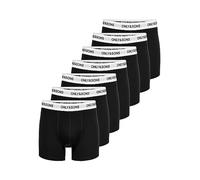 ONLY & SONS ONSFITZ Solid Black Trunk Lot de 7 Boxers pour Homme Taille XS à XXL, Noir/détails : Taille Blanche, Logo Noir, XL