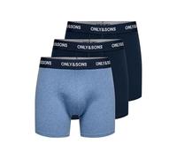 Only & Sons Onsfitz Solid Lot de 3 Boxers Solides pour Homme, mélange Bleu Moyen, Taille XXL (Lot de 3)