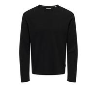 ONLY & SONS Onsgordon RLX 12 Ls Crew Noos Pull en Tricot, Noir, M Homme