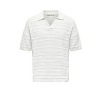 ONLY & SONS Onsgrayson DS 5 Chochet Polo Knit Noos, Cloud Dancer, XS
