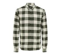 Chemise hommes Only & Sons ONSGUDMUND LIFE LS CHECKED SHIRT Kaki EU S