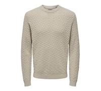 ONLY & SONS Onskalle Reg 12 Struc Crew Knit Noos Pull en Tricot, Doublure argentée, XL Homme