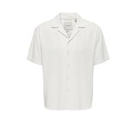 ONLY & SONS Onslatham Rlxss Resort Linen Struc Shi Chemise à Manches Courtes, Cloud Dancer, L Hommes