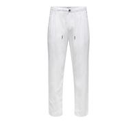 ONLY & SONS Onsleo Crop Linen Mix 0048 Pantalon, Blanc., 32W / 32L