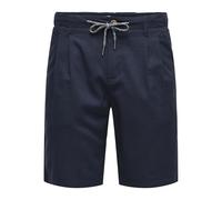 ONLY & SONS Onsleo Linen Mix 0048 Short pour Homme, Bleu Marine, M