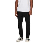 ONLY & SONS Onslinus Crop 0007 Cot Lin PNT Noos Pantalon en Tissu, Noir, L Homme