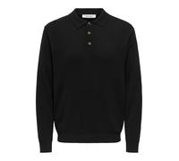 ONLY & SONS Onsloui Reg 12 Ls Mel Polo Knit, Noir, L