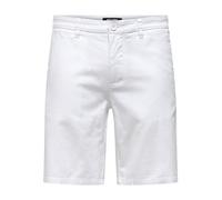 Only & Sons ONSMARK 0011 Cotton Linen Shorts Noos, Short Chino Homme, White,