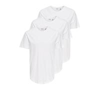 ONLY & SONS Onsmatt Life Longy SS Tee 3-Pack T-Shirt, Blanc/Blanc-Lot de 3, M Homme