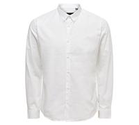 ONLY & SONS Onspoplin BTN Down Shirt Ls Exp Re Chemise, Blanc, XXL Homme