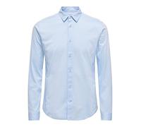 Only & Sons ONSROBIN Button Under LS T-Shirt Stretch, Bleu Ciel, M