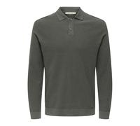 ONLY & SONS Onstony Reg 12 Ls Waffle Polo en Tricot, Castor Gray, XXL